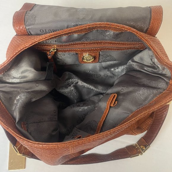 Vince Camuto Brown Snake like Leather Purse - Picture 6 of 15